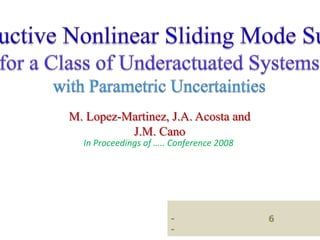 M. Lopez-Martinez, J.A. Acosta and
          J.M. Cano
  In Proceedings of ….. Conference 2008




                       -                  6
                       -
 