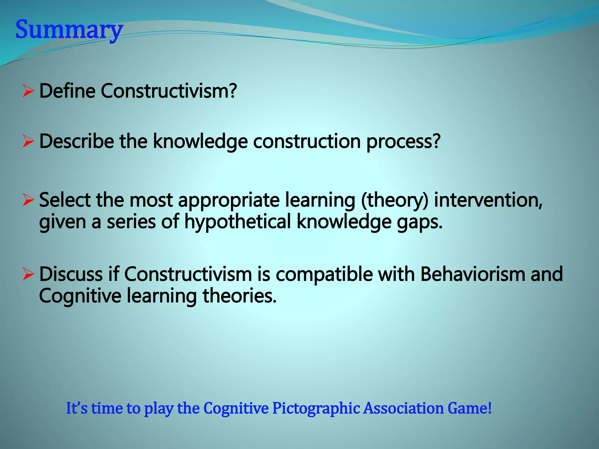 Constructivisim Learning Theory | PPTX