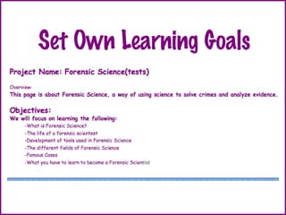 Set Own Learning Goals 