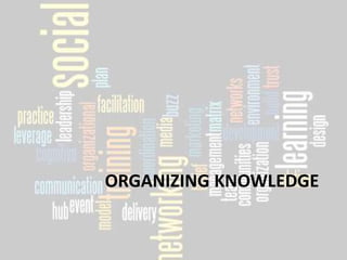 ORGANIZING KNOWLEDGE
 