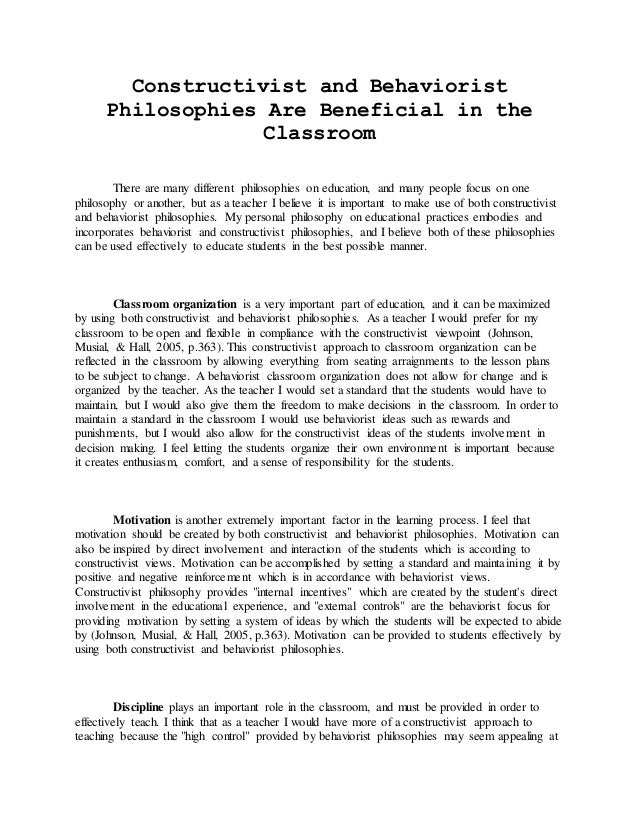 Philosophy essay classroom management