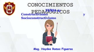 CONOCIMIENTOS
PEDAGÓGICOS
Mag. Haydee Ramos Figueroa
TEMA 2:
Constructivismo y
Socioconstructivismo
 