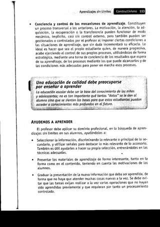 Aprendizajes sin limites (costructivismo)