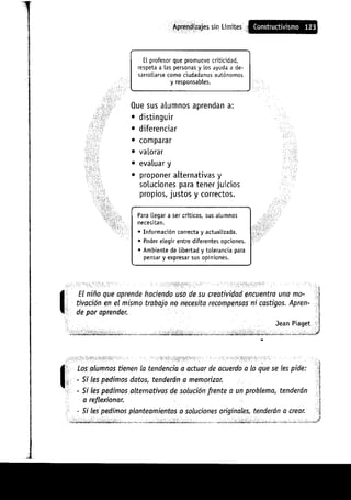 Aprendizajes sin limites (costructivismo)