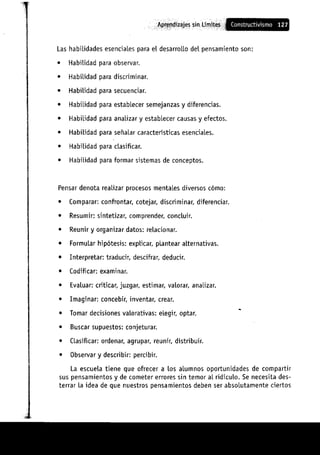 Aprendizajes sin limites (costructivismo)