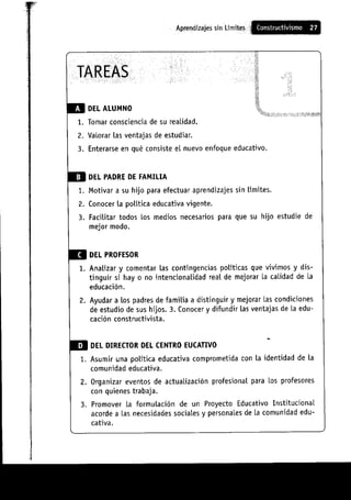 Aprendizajes sin limites (costructivismo)