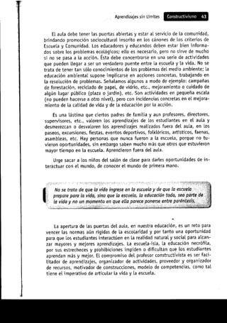 Aprendizajes sin limites (costructivismo)