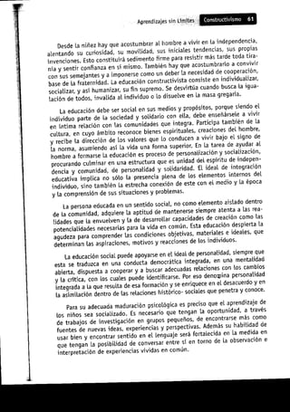 Aprendizajes sin limites (costructivismo)