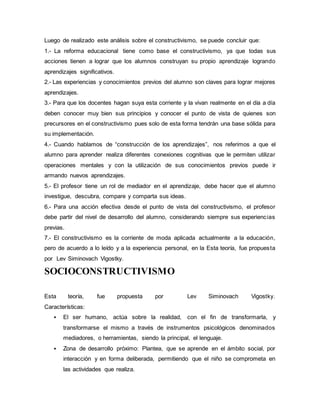 Constructivismo y socioconstructivismo | DOCX