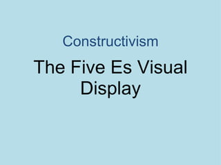 Constructivism The Five Es Visual Display 