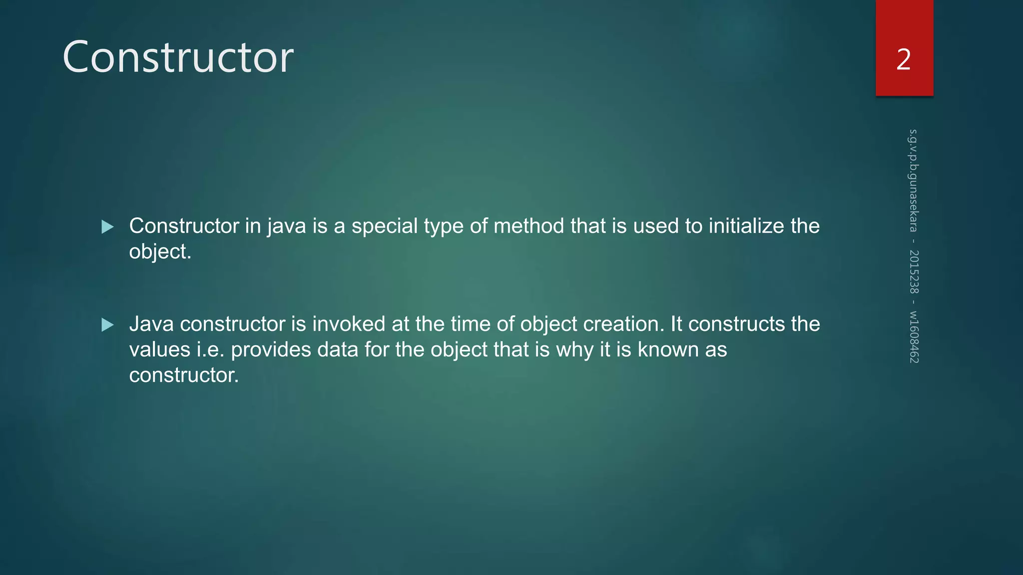 Constructor in java | PPTX
