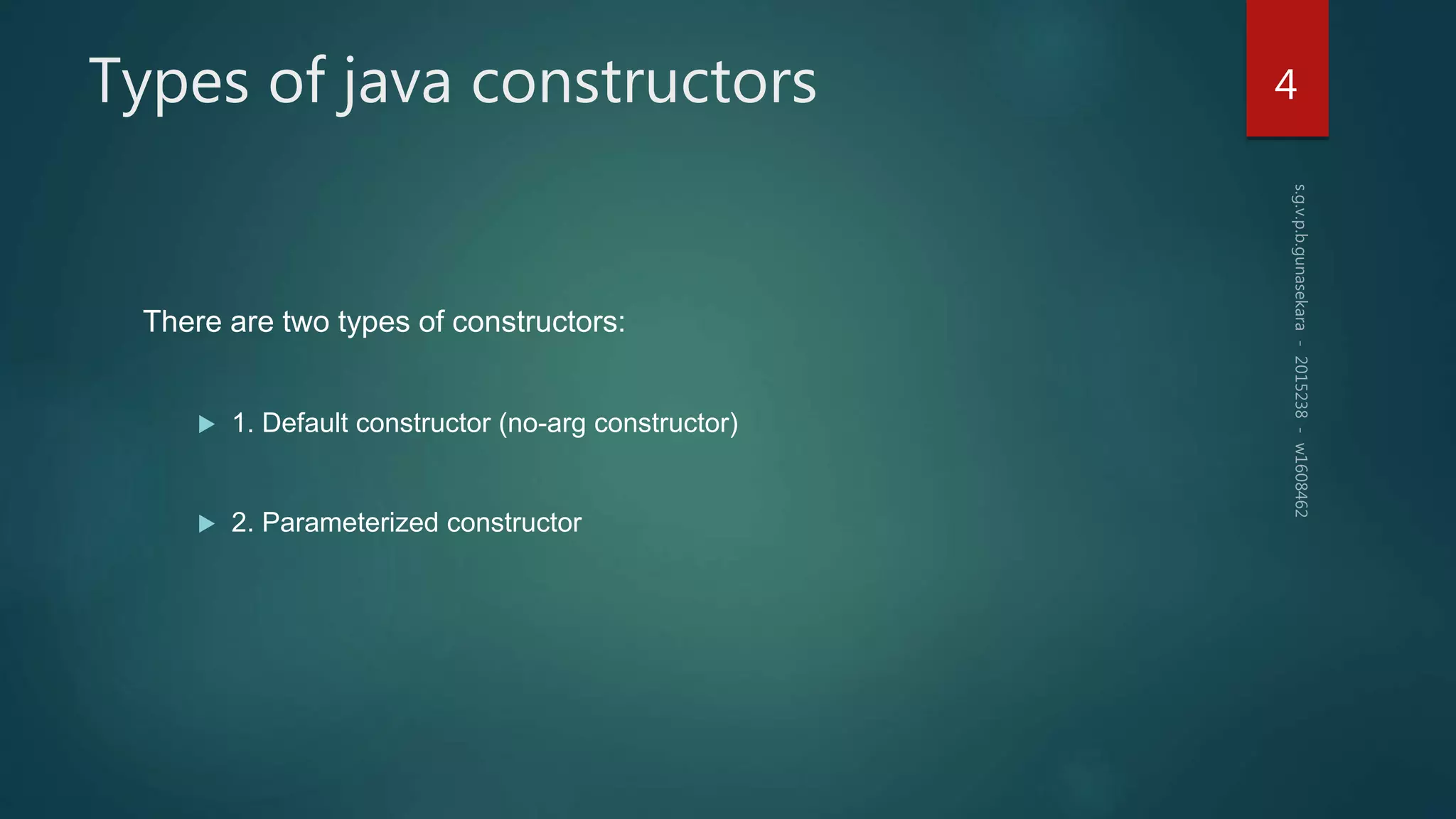 Constructor in java | PPTX