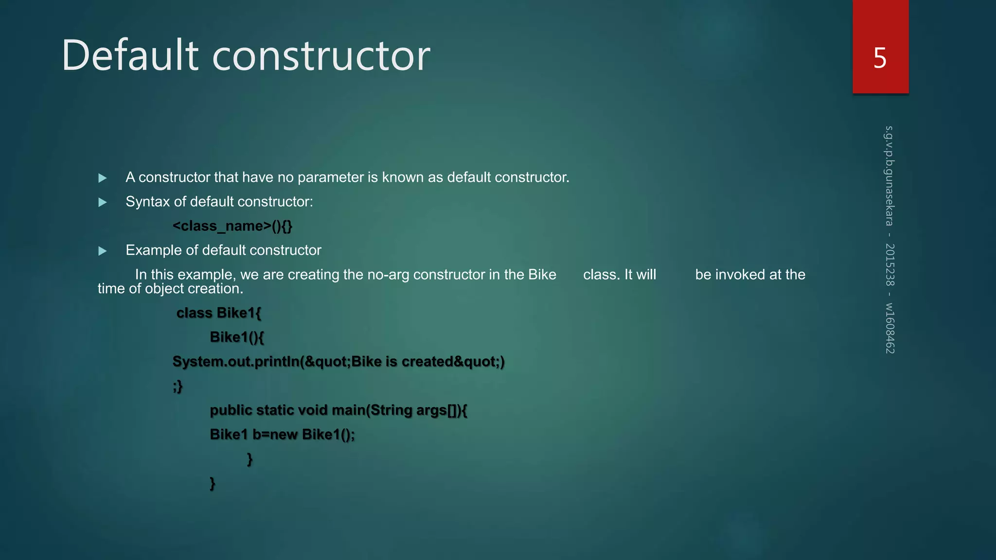 Constructor in java | PPTX