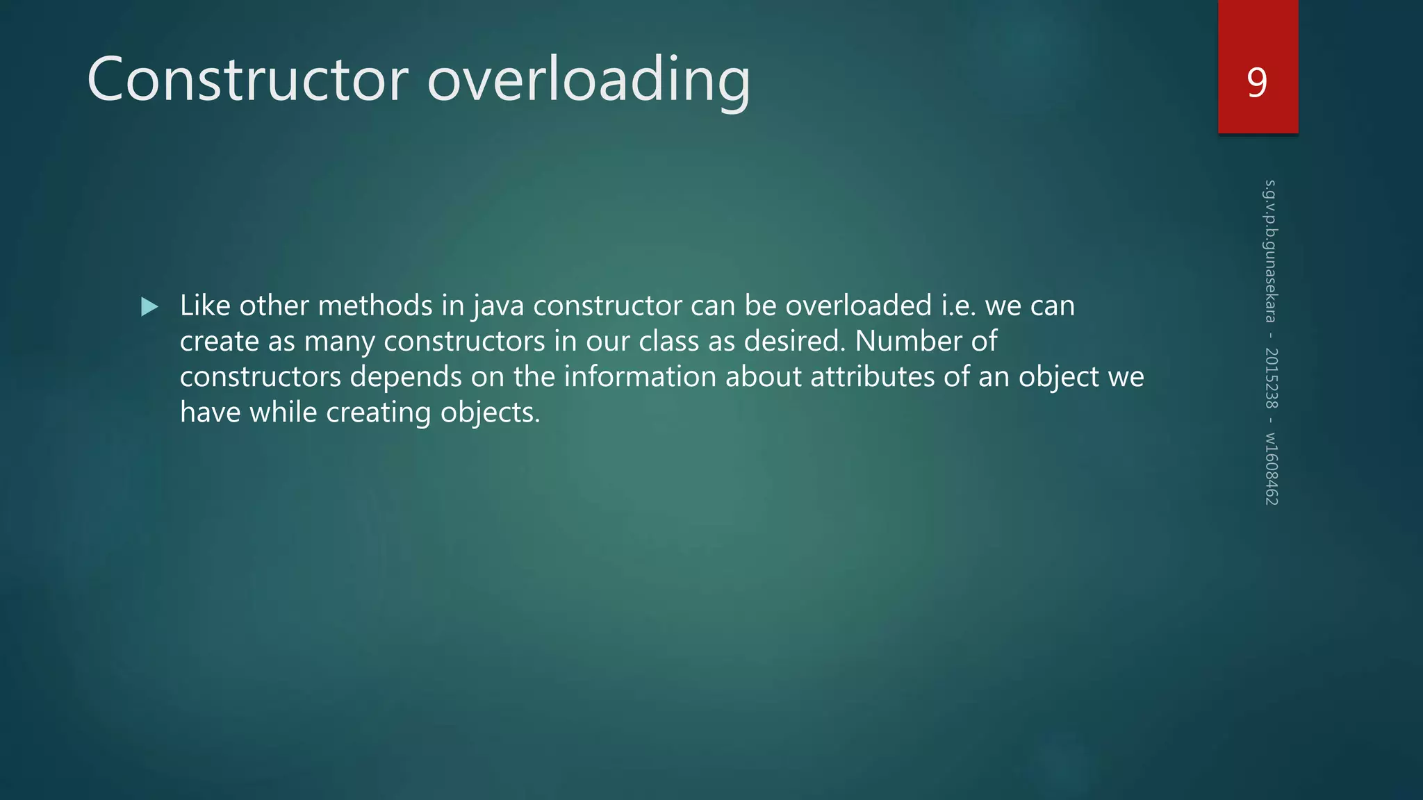 Constructor in java | PPTX