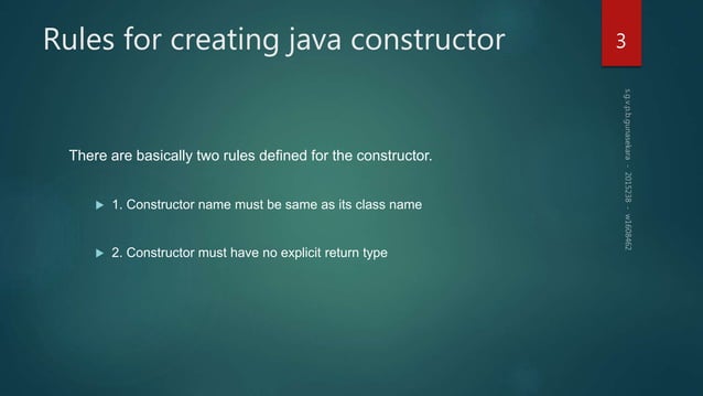 Constructor in java | PPTX
