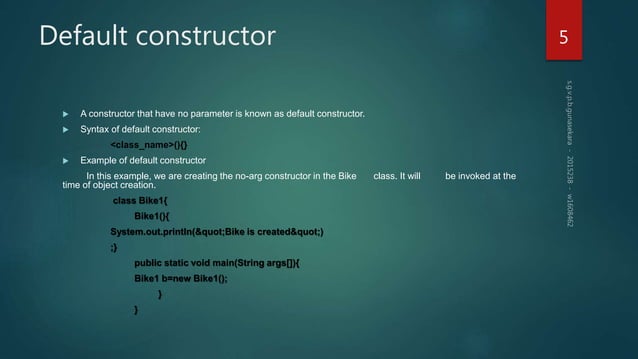 Constructor in java | PPTX