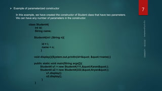 Constructor in java | PPTX