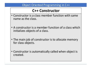 Constructor and Destructors in C++ | PPTX | Programming Languages ...