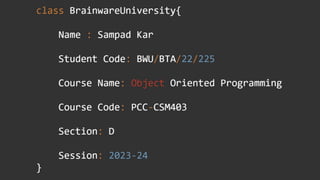 Constructor In Java | Object Oriented Programming | PPT