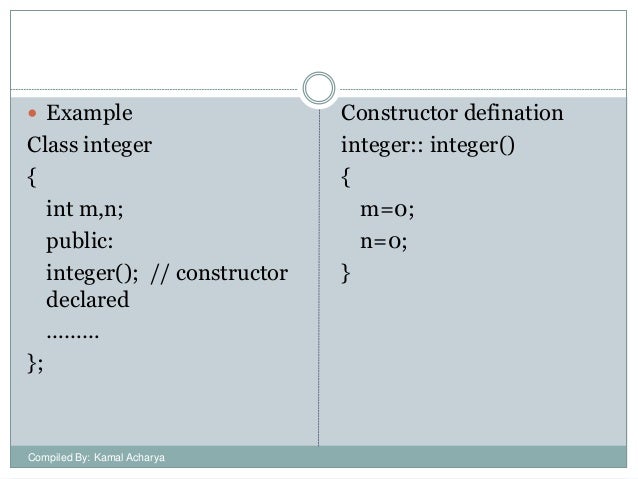 Constructor and Destructor
