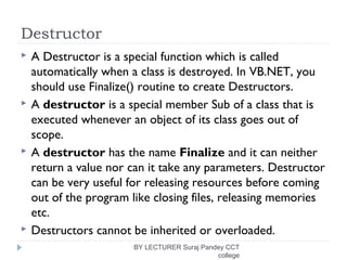vb.net Constructor and destructor | PPT | Free Download