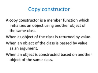 Constructor and destructor | PPTX