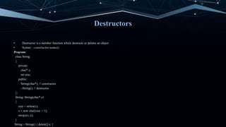 Constructor and Destructor | PPT