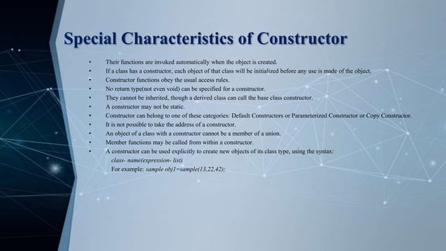 Constructor and Destructor | PPTX