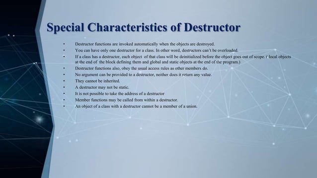 Constructor and Destructor | PPTX