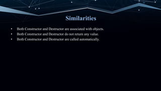 Constructor and Destructor | PPTX