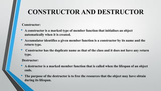 Constructor and destructors | PPT