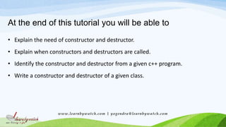 Constructor and destructor in c++ | PPT