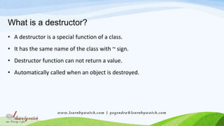 Constructor and destructor in c++ | PPT
