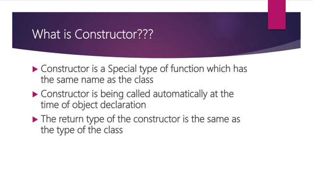 Constructor and Destructor in c++ | PPT
