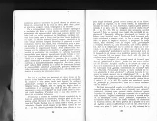 asemenea pllncte succesive in jurul cdrora se adunl su-
fietul ei, dlunecind de Ia unul la altul, pini cind ,,sila"
gi istovirea acoperd totul, impingincl-o in moarte'
' Ce e extraoidinar intr-o asemenea crealie Lipologicir
e puritatea de iinie a ung'i destin construit numai din
experiente ale omenescului celui mai comun, peste care
bale insd un suflu persistent de fatalitate, victimd stri-
vitd intre forte care ii fring rind pe rirzd toate legdturile
cu via{a. In bdtdlia aceasta clintru inceput pierclutl 9i in
care totugi fiecdrei surpdri lduntrice ii urmeazd o nouA
rezistentd, merell mai s1ab5, mai vulnerabilS, este o Po9-
zie patelicd qi adinc omeneasci a energiilor viefii, cAreia
construc{ia .ii organizeazi liniile. Arta arhitectttlui lle-
breanu este in stilizarea de martirir-r a ,rdiagramei(( carac-
terului gi gesturilor lui esentiale, in cadenla inainti.rii
irevocabile spte moa"te, paradoxald laudd, totttqi, a vie-
!ii. Constructbrul d.6 ritmul'ui intern al destinului
- dez-
vdluit cu o rigoare clasicd
-
puterea de a revpfa, in
plini clomina{ie a realului imediat (social Ei psihologic)'
-coerenta
qi monumentalitatea tragicttltti, Ana este
"cenu-
qiul(( ridicat fdr6 artificii la o astfel de demnitate severA
qi memorabild : afintind
'comttnul(,
privirea toman-cie-
rului regisegte esenlele, exerhplaritatea' adevirurile clra-
matice Ei austere ale eternuh.ri uman.
Ion nlt e, ca Ana, un personaj al cdrui clrum sI fie
tnscris intre limite strinse, cu viall pu{ind Ei esen{iald'
El a.coperd o arie mare, mult mai bogatd, in ordine:t
,,triituiui'(. Ilnergie in atac sau in apbrare aproape tot
iimpul, eroul, stipinit atit de aprig de logica durd a
"*nlitalilot,
i se sustrage din cind in cind pe calea ne-
aqteptati a unei ,,instriindri( de real trditd chiar in mie-
zul vietii imediate. Paradox care e una din marile iz-
binzi ale nrtistului Rebreanu.
Frlmintat o vreme de indoieli (dup5 scandalul cle Ia
hori qi ,,probozirea in bisericd()' nesigur pinl Ei de dra-
gostea Anei (feciorul lui Bulbuc e din nou, mereu, in
iasa lui Vasile Baciu), Ion se simte intr-o seard, p€ ne--
aEteptate, ,,foarte vesel, singur nu-Ei didea searna de ce((
(I. * p, 94). Dintre glasurile flSc5ilor care chiuie 9i tro-
pdie lingd circiumd ,,parci auzea numai pe al lui Geor-
ge, aspru Ei riguEit, ca d'e coco$' bltrin. In intunericul
cenuqiu il vedea ca ziua, burduhos, fopiind greoi printre
ceilai{i. I se pdru atit de caraghios, incit il umfld risul"
(I. __ p. 9a-95). Cit de limpezi sint izvoarele acestei
bucurii ? Este ea semnul unei iegiri din goyiiali Ei ne-
siguran{d ? Speranli, eliberare interioard ca inainte de
luarea unei hotdriri mari ? Scriitorul lasl intreagd pul-
salia nebuloasd a acestei stiri : in Ion e acum, pe lingd
ceeei ce poate fi explicat distinct, o pregdtire de forle
adinci, mai obscure, care ia chipttl unei ,,presim{iri((
a reuqitei. Pentru el, Ana inseamnd, nici vorb5, plmin-
tr-rl, dar ce iI stipineqte intr-o astfel de clipi nu e cal-
culul, ci un fel de exaltare aI c6rei sens std in alL plan
decit ,,explica{ia" psihologicl strict5 : personajul pare sd
fi limpezit in el insugi ceva hotdritor pentru el, cind de
f apt bncuria lui nu poate dura decit atit cit line gi
confuzia care e climatul ei.
Ion va Eti incepind din aceeaEi seard cd drumul spre
.ina qi o,pdminturi( e liber : ,,fnima lui Ion zvicni sdlba-
tcc de bucurie. Suspinl ttgurat Ei se hot6ri sd intre la
Ana si-i mulfumeasci gi s6-i ceari iertare( (I.
-
p. 95).
Se indreaptd insi ,,grdbit, infierbintat de bucurie( spre
casa Floricdi. Personaiul trdiegte o stare ciudati de fe-
brd, gindurile ii sint ,,incilcite( : ,,Numai bucuria ii tre-
mura in inim5, mereu vie qi stlpinitoarett (I. * p. 95).
Fetei iubite, pe care n-o poate ,,lua(( din pricina sdr6ciei
arnindorura, ii fdgdduieEte s-o ia de nevastd, ,,m5oar de-ar
fi orice r( (I.
-
p. 96). Ce in{eles are amestecul acesta
de ,,absen{6( qi ,rconcentrare(, care nu a trecut neobser-
vat de critici 7
?
De fapt personajul unegte in astfel de momente intr-o
singurd migcare forla celor doui chemdri sau ,,glasuri(
(pdmintul, iubirea) care normal rdmin distincte, opuse,
cerindu-i sd aleag5. E o sforlare supremi de a confunda
polii dilemei. Veghea interioarb cunoagte o scurti eclip-
sd, in rdstimpul cdreia eroul ,,trdieEte(s, suprapune in
inchipuire dou5 bucurii de semn contrar, cu neputinli
cle impdcat aievea. Se simte purtat de o putere ce-i sca-
pi : (,,Cum a Stiut ea [Florica] ci are si vie, ci,nd nici el
in.str.pi n-o ,tiut ?( (subl. ns.), I. -
p. 95), animat de o
 