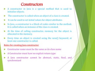 Constructor in java | PPTX | Programming Languages | Computing