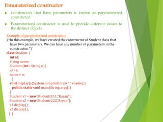 Constructor in java | PPTX | Programming Languages | Computing