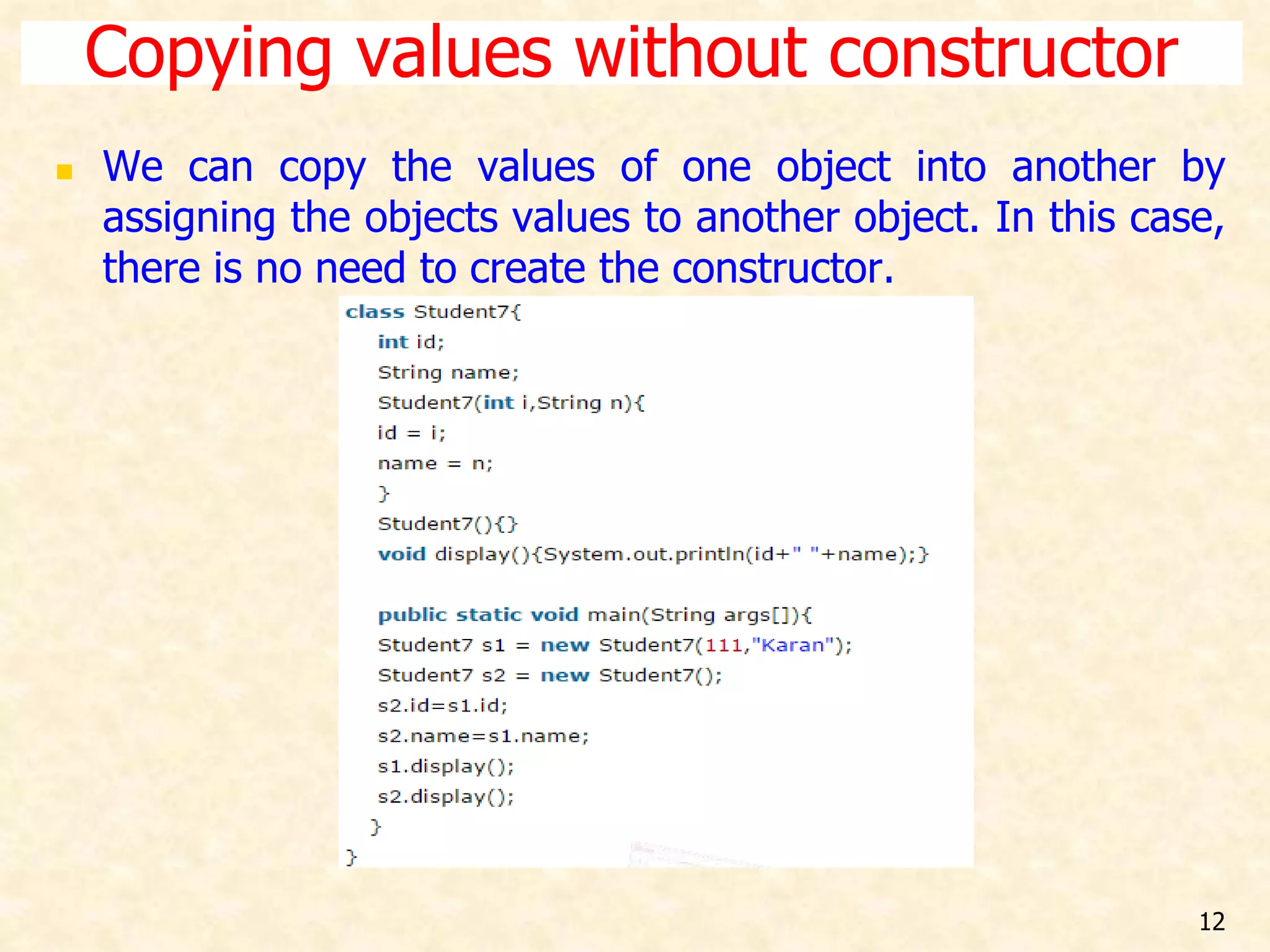 Constructor ppt | PPTX | Programming Languages | Computing