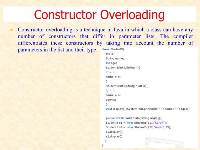 Constructor ppt | PPTX | Programming Languages | Computing