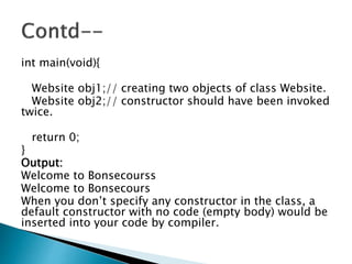 Constructors in C++ | PPTX
