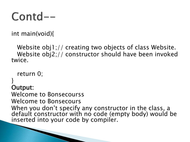 Constructors in C++ | PPTX
