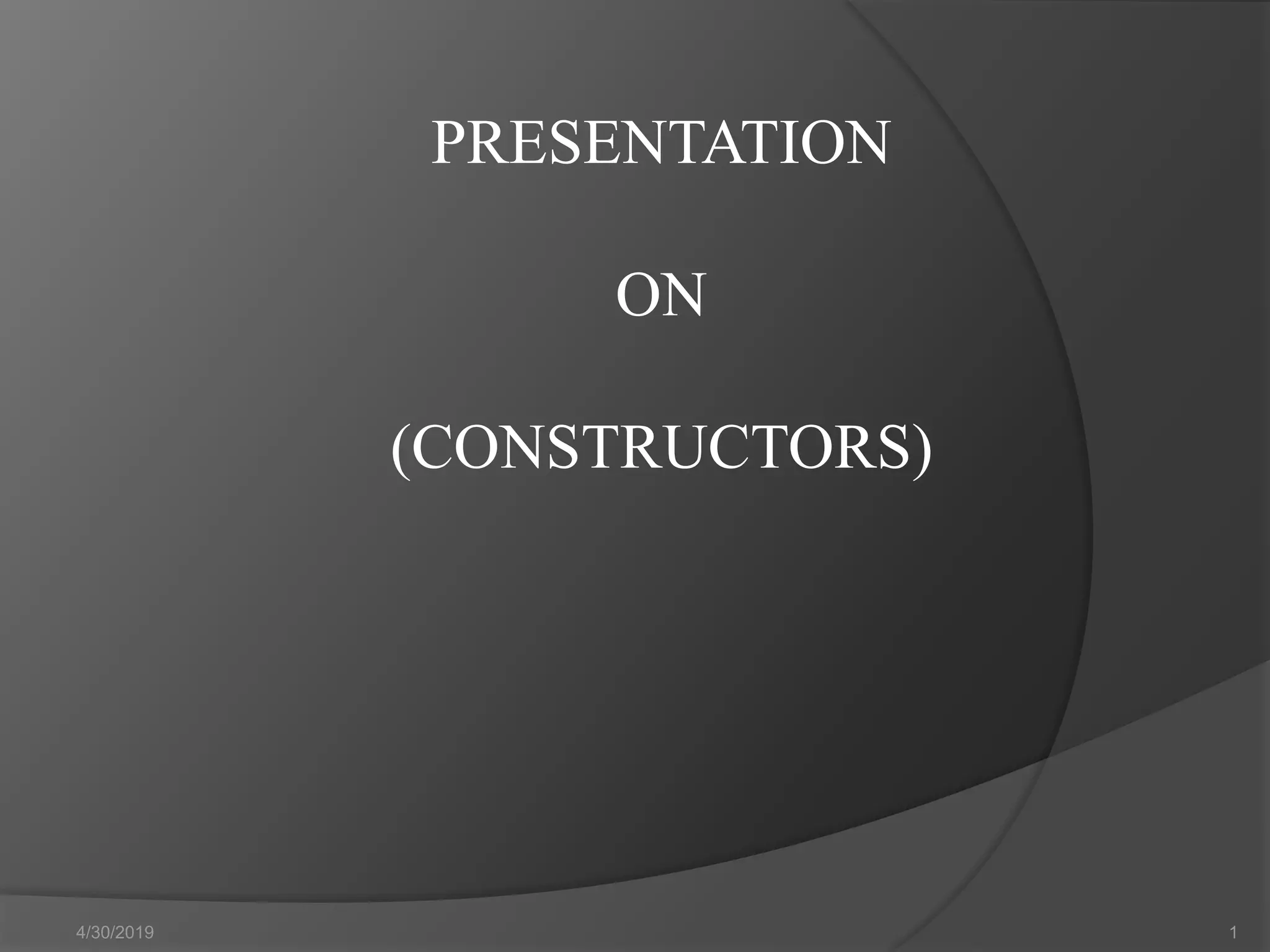C Constructors PPT