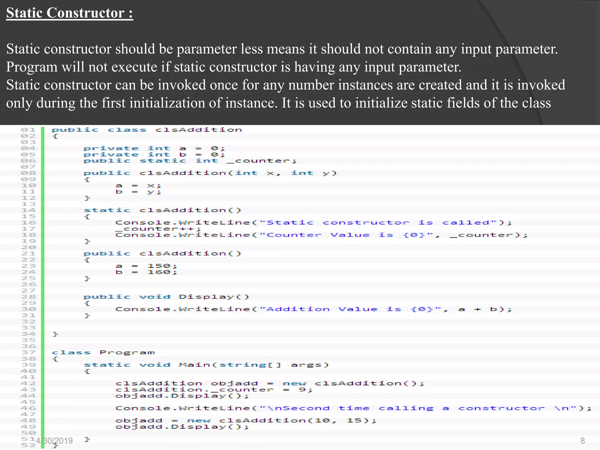 C# Constructors | PPTX