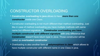 constructors.pptx | Programming Languages | Computing