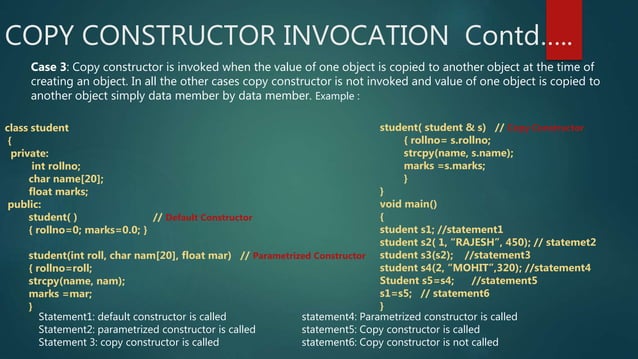 Constructors and destructors | PPTX | Programming Languages | Computing