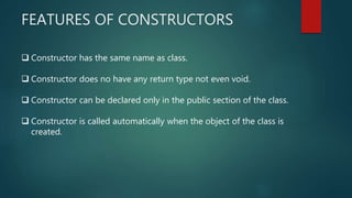 Constructors and destructors | PPTX | Programming Languages | Computing