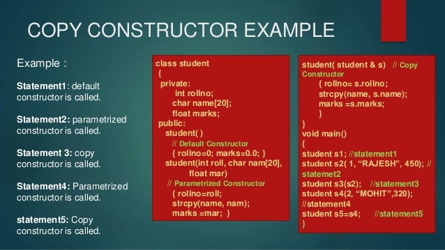 Constructors and destructors