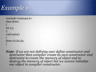 Constructors & destructors | PPTX