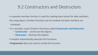 Constructors and Destructors | PPTX | Programming Languages | Computing
