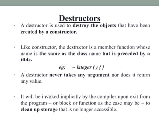 C++ - Constructors,Destructors, Operator overloading and Type ...